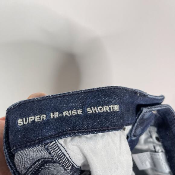 American Eagle 2 Next Level Stretch Super Hi Rise Shortie Denim Rolled Cuff Hem - Picture 6 of 9